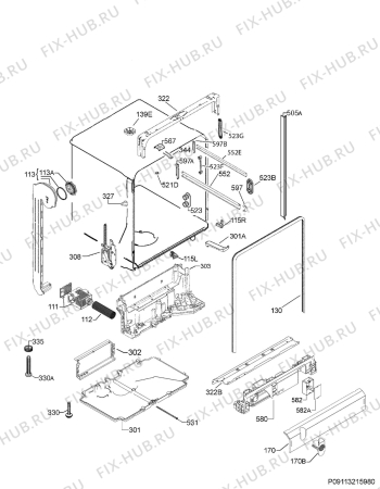 Взрыв-схема посудомоечной машины Frigidaire Gallery FGID2479SF1A - Схема узла Housing 001